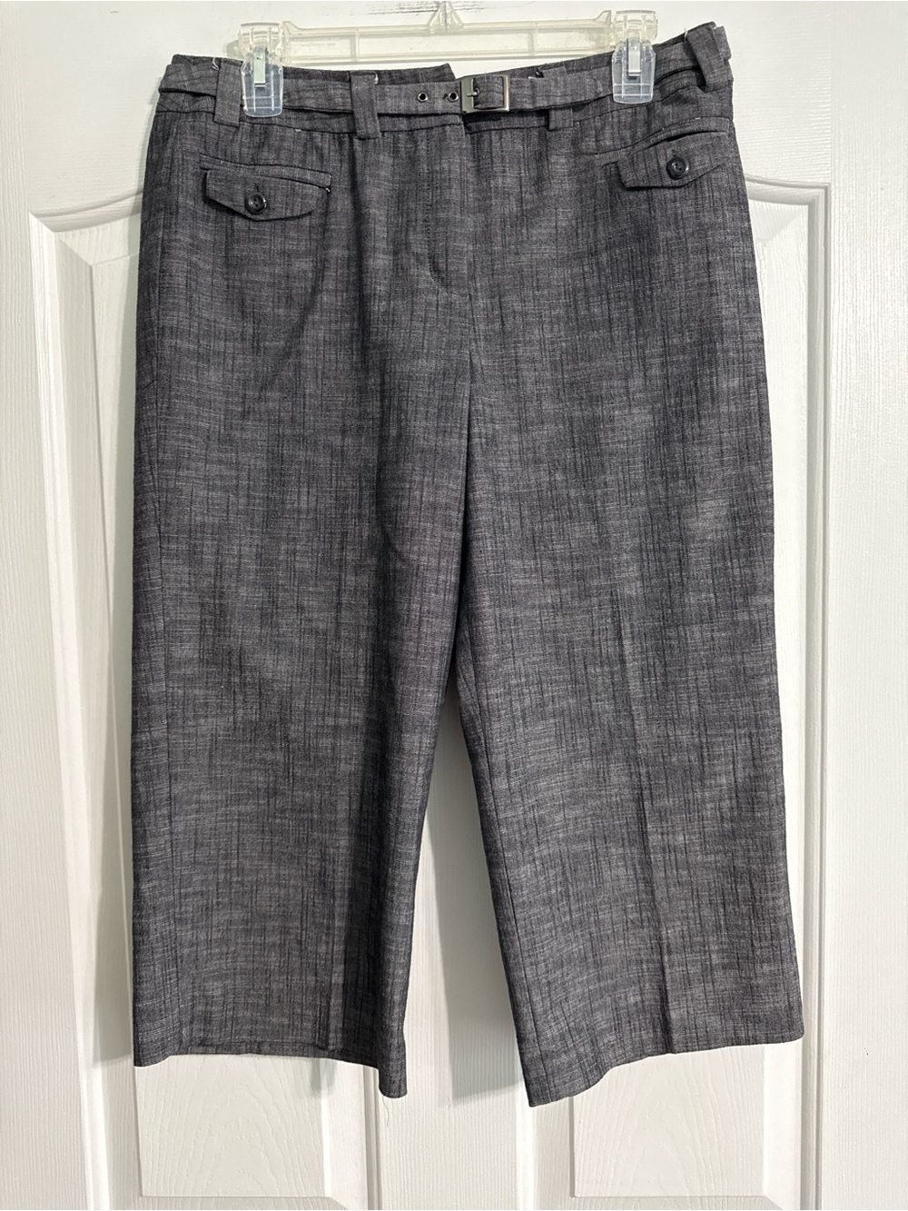 Women’s Gray Textured Dress Shorts